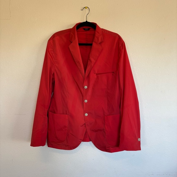 TMB Mens Eugenio Tombolini Giacca Sailing Nylon Blazer Jacket Red